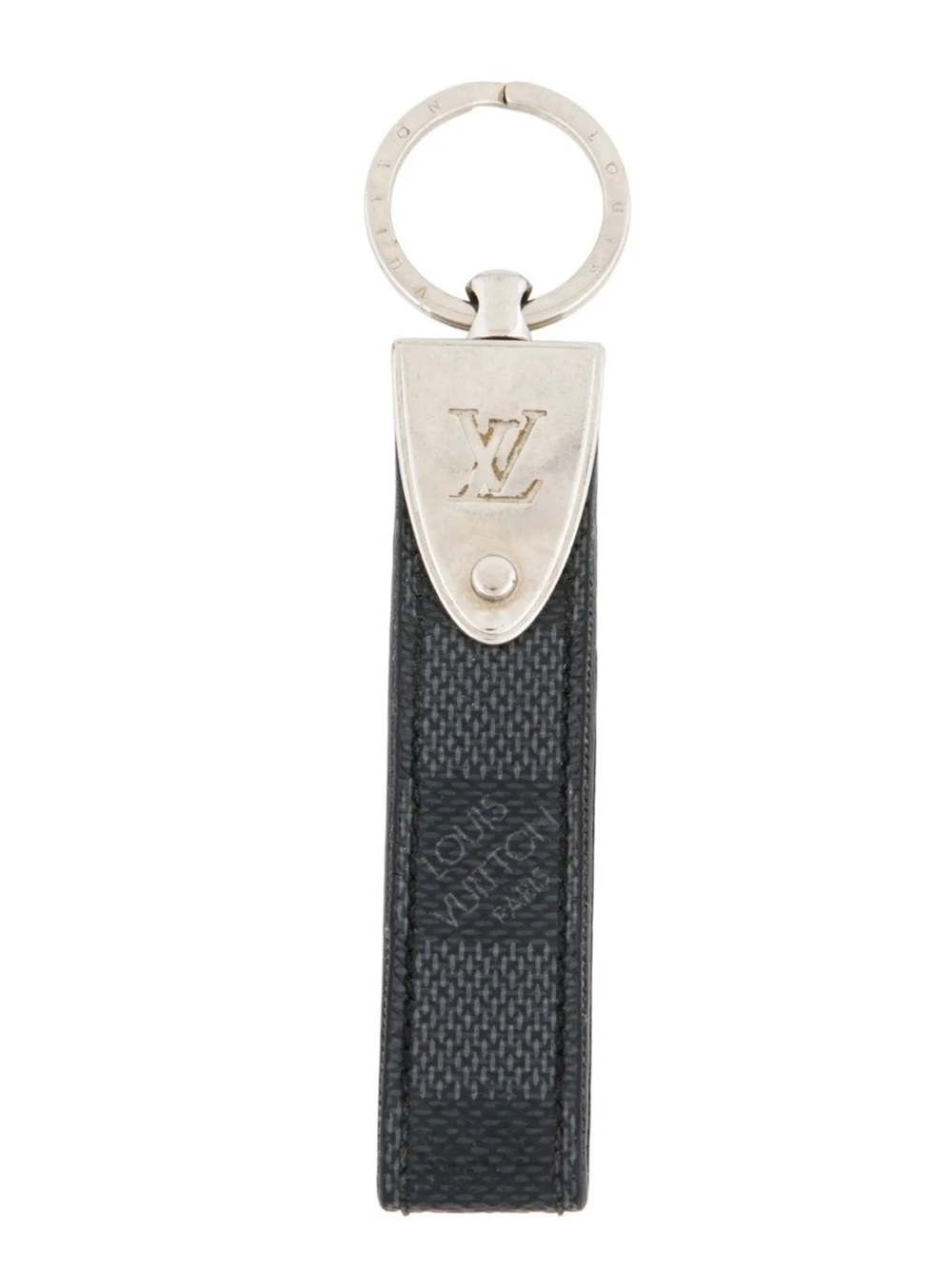 Auth Louis Vuitton Damier Graphite Keychain LV Keyring